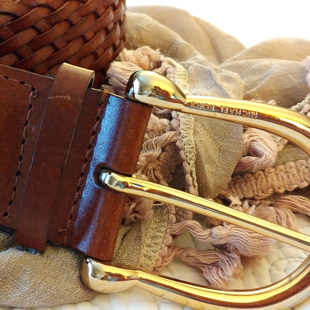 Michael Kors Braided Leather Belt